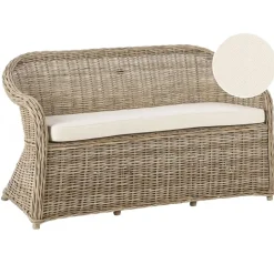 Leen Bakker SUSUA - Tuinbank - Gebroken wit - 150 cm - Rotan Best