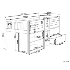 Beliani SUSVILLE - Kinderbed - Lichtbruin - 90 x 200 cm - Rubberhout Online