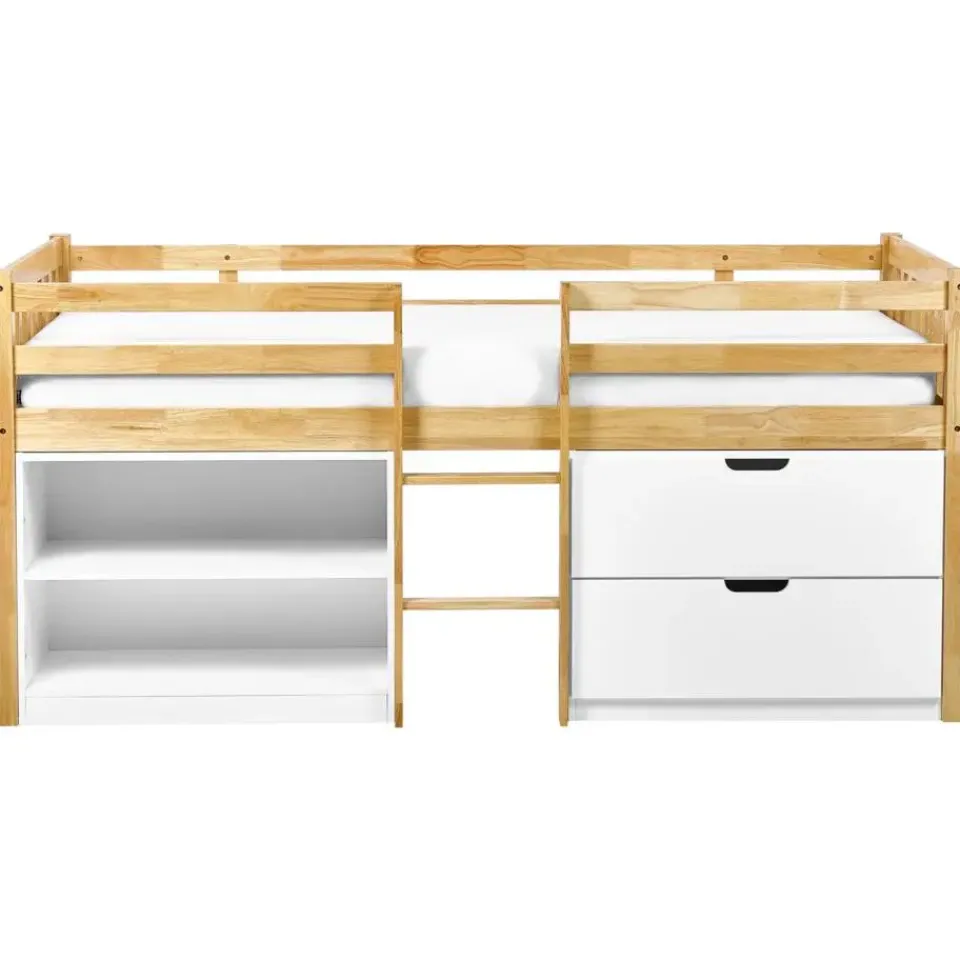Beliani SUSVILLE - Kinderbed - Lichtbruin - 90 x 200 cm - Rubberhout Online