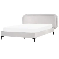 Beliani SUZETTE - Tweepersoonsbed - Lichtgrijs - 140 x 200 cm - Polyester Discount