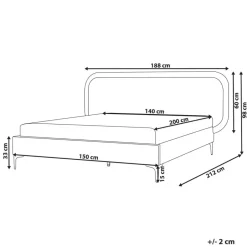 Beliani SUZETTE - Tweepersoonsbed - Lichtgrijs - 140 x 200 cm - Polyester Discount