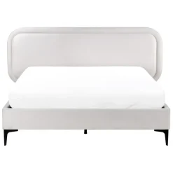 Beliani SUZETTE - Tweepersoonsbed - Lichtgrijs - 140 x 200 cm - Polyester Discount