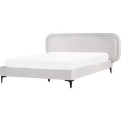 Beliani SUZETTE - Tweepersoonsbed - Lichtgrijs - 160 x 200 cm - Polyester