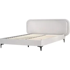 Beliani SUZETTE - Tweepersoonsbed - Lichtgrijs - 160 x 200 cm - Polyester