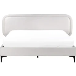 Beliani SUZETTE - Tweepersoonsbed - Lichtgrijs - 160 x 200 cm - Polyester