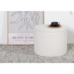 Svea - Blaze poef - teddy - wit