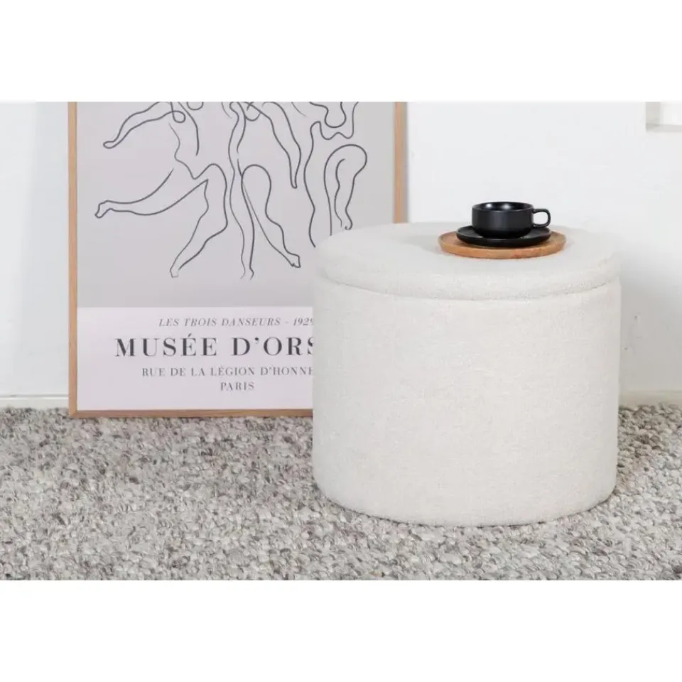 Svea - Blaze poef - teddy - wit