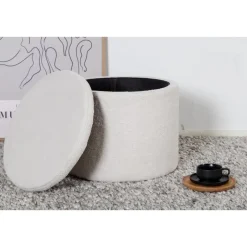 Svea - Blaze poef - teddy - wit