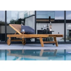 Svea - Cemre ligbed op wielen - acaciahout - naturel Hot