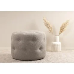 Svea - Juno hocker - teddy - grijs Best