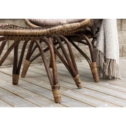 Svea - Leila loungestoel - donker walnoot - rattan Hot