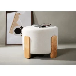 Svea - Nova hocker - boucle - wit Sale