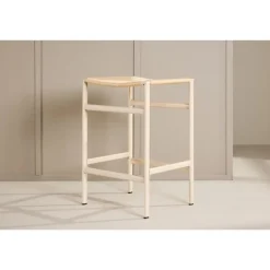 Svea - Polsty barkruk 63 cm - rattan - beige Clearance