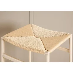 Svea - Polsty barkruk 63 cm - rattan - beige Clearance