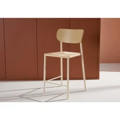 Svea - Polsty barkruk met rugleuning - rattan - whitewash New