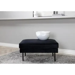 Svea - Rio hocker - velvet - zwart