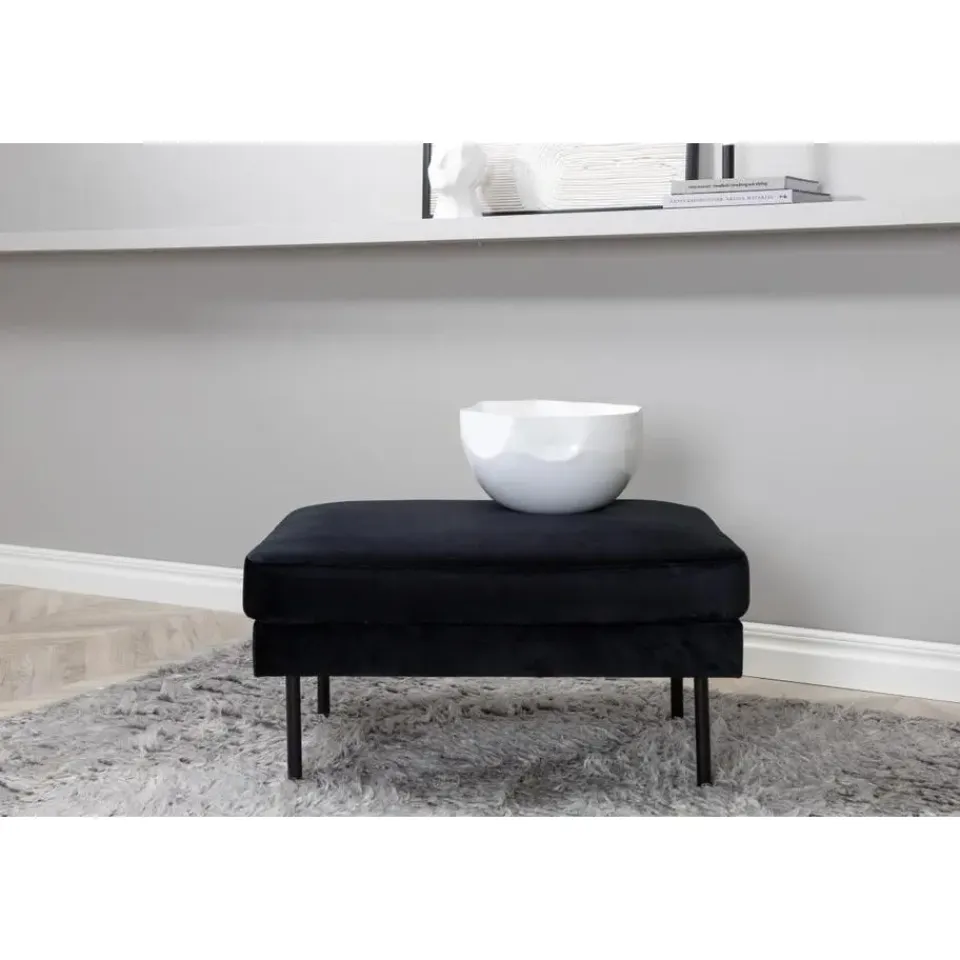 Svea - Rio hocker - velvet - zwart