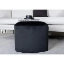 Svea - Troy poef - velvet - zwart Clearance