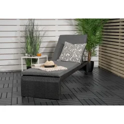 Svea - Yuri ligbed - wicker - grijs/naturel