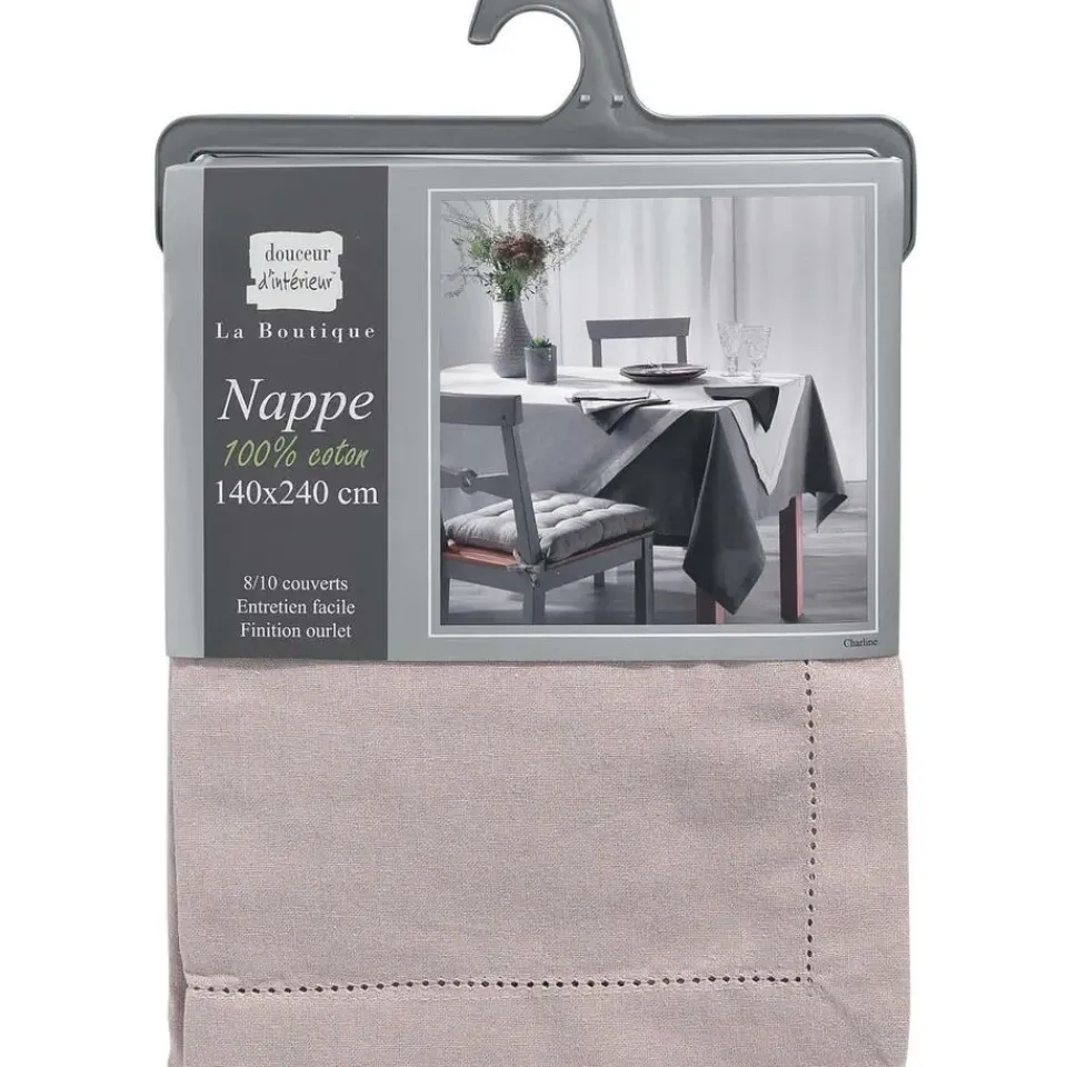 Wicotex Tafelkleed/tafellaken - taupe - 140 x 240 cm - katoen stof Discount