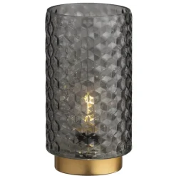 Leen Bakker Tafellamp Cordoba LED - grijs - 20xØ10,5 cm Outlet