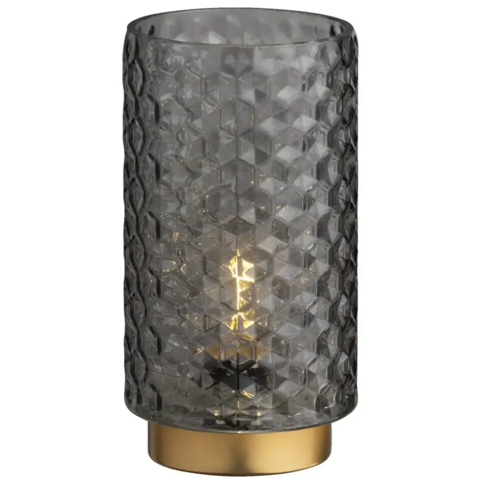 Leen Bakker Tafellamp Cordoba LED - grijs - 20xØ10,5 cm Outlet