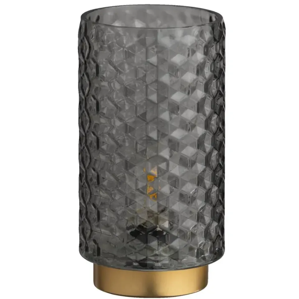 Leen Bakker Tafellamp Cordoba LED - grijs - 20xØ10,5 cm Outlet