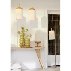 Light & Living Tafellamp Dania - Crème/Naturel - Ø22.5x50cm Sale