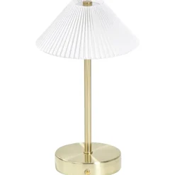 Leen Bakker Tafellamp Delia goudkleur USB LED - 27x16x16 cm Discount