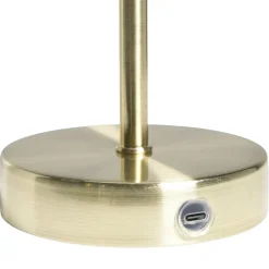 Leen Bakker Tafellamp Delia goudkleur USB LED - 27x16x16 cm Discount