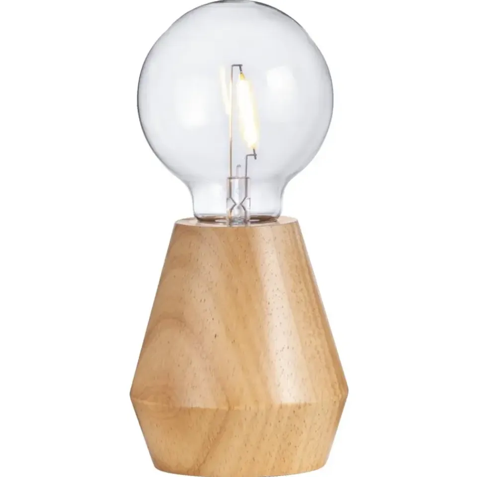 Leen Bakker Tafellamp Dwayne LED - naturel - Ø10x12 cm Clearance