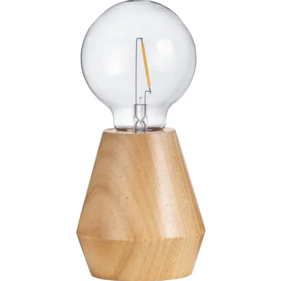 Leen Bakker Tafellamp Dwayne LED - naturel - Ø10x12 cm Clearance