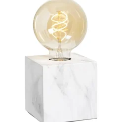 Leen Bakker Tafellamp Elena - wit/grijs - 10x10x10 cm Outlet