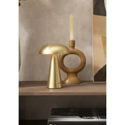 Leen Bakker Tafellamp Eljereau - goud - Ø14 x 20,5 cm Clearance