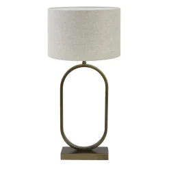 Light & Living Tafellamp Jamiri/Livigno - Ant, Brons/Naturel - Ø30x67cm Outlet