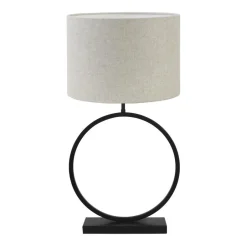 Light & Living Tafellamp Liva/Livigno - Zwart/Naturel - Ø40x78,5cm Sale