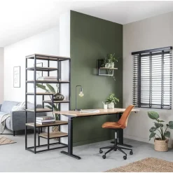 Leen Bakker Tafellamp Praag - zwart - 49,5x15x19 cm