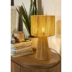 Leen Bakker Tafellamp Senne - naturel papier - E14 - 40xØ22 cm
