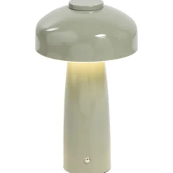 Leen Bakker Tafellamp Tinn groen USB LED - 25,5x15x15 cm Clearance