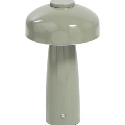 Leen Bakker Tafellamp Tinn groen USB LED - 25,5x15x15 cm Clearance