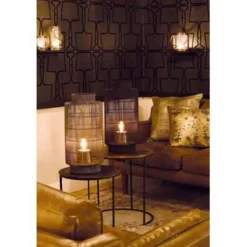 Light & Living Tafellamp/Lantaarn GRUARO - Draad Zwart-Antiek-Brons New