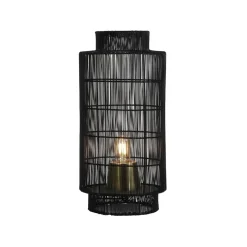 Light & Living Tafellamp/Lantaarn GRUARO - Draad Zwart-Antiek-Brons New