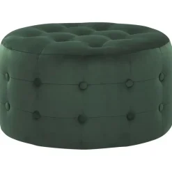 Beliani TAMPA - Poef - Groen - 55 cm - Fluweel Online