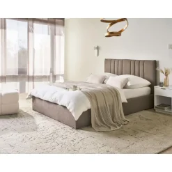 Leen Bakker TARASCON - Tweepersoonsbed - Taupe - 140 x 200 cm - Stof Discount
