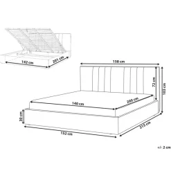Leen Bakker TARASCON - Tweepersoonsbed - Taupe - 140 x 200 cm - Stof Discount