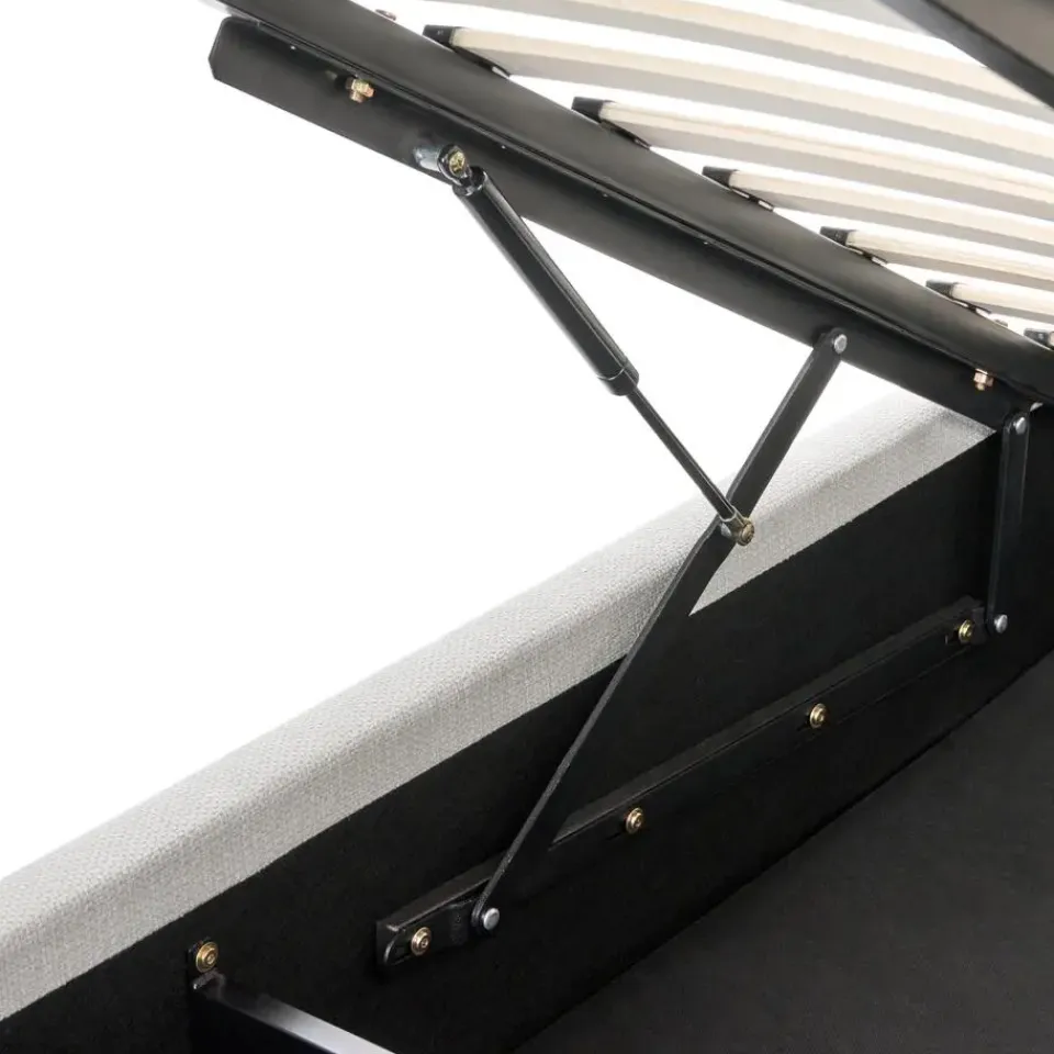 Leen Bakker TARASCON - Tweepersoonsbed - Lichtbeige - 140 x 200 cm - Stof Hot