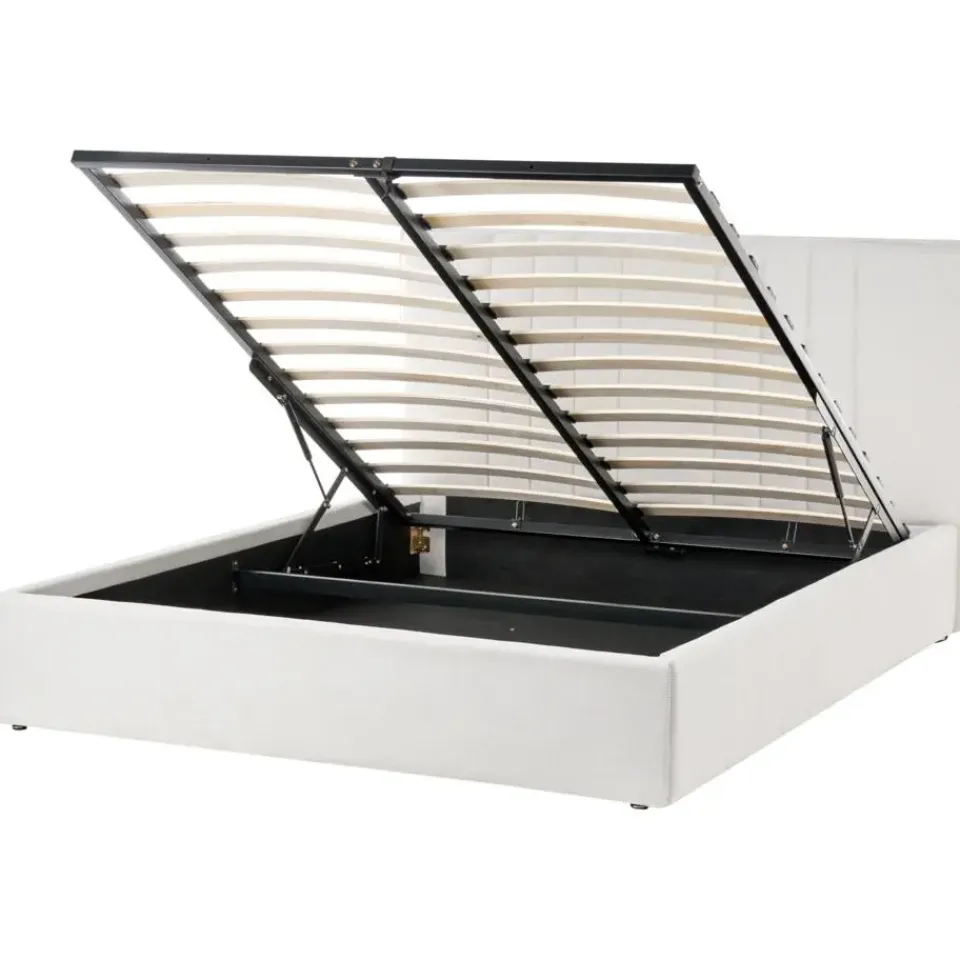 Leen Bakker TARASCON - Tweepersoonsbed - Lichtbeige - 140 x 200 cm - Stof Hot