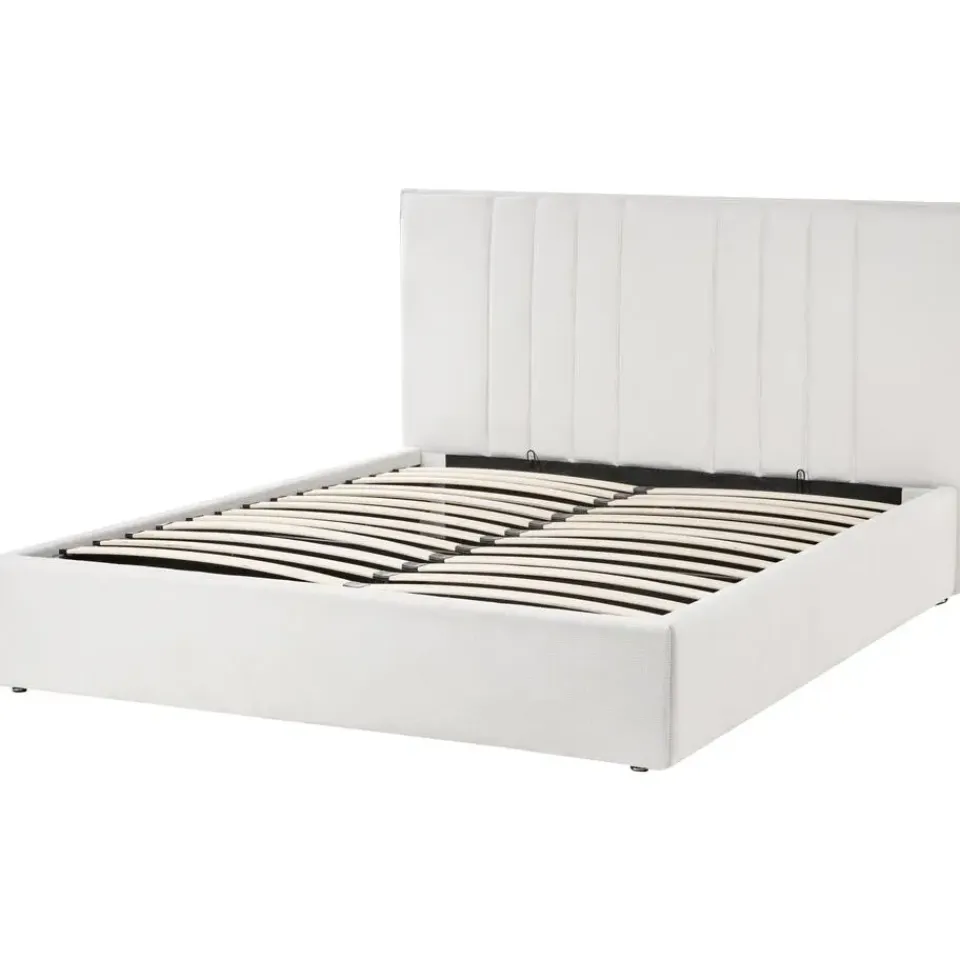 Leen Bakker TARASCON - Tweepersoonsbed - Lichtbeige - 140 x 200 cm - Stof Hot