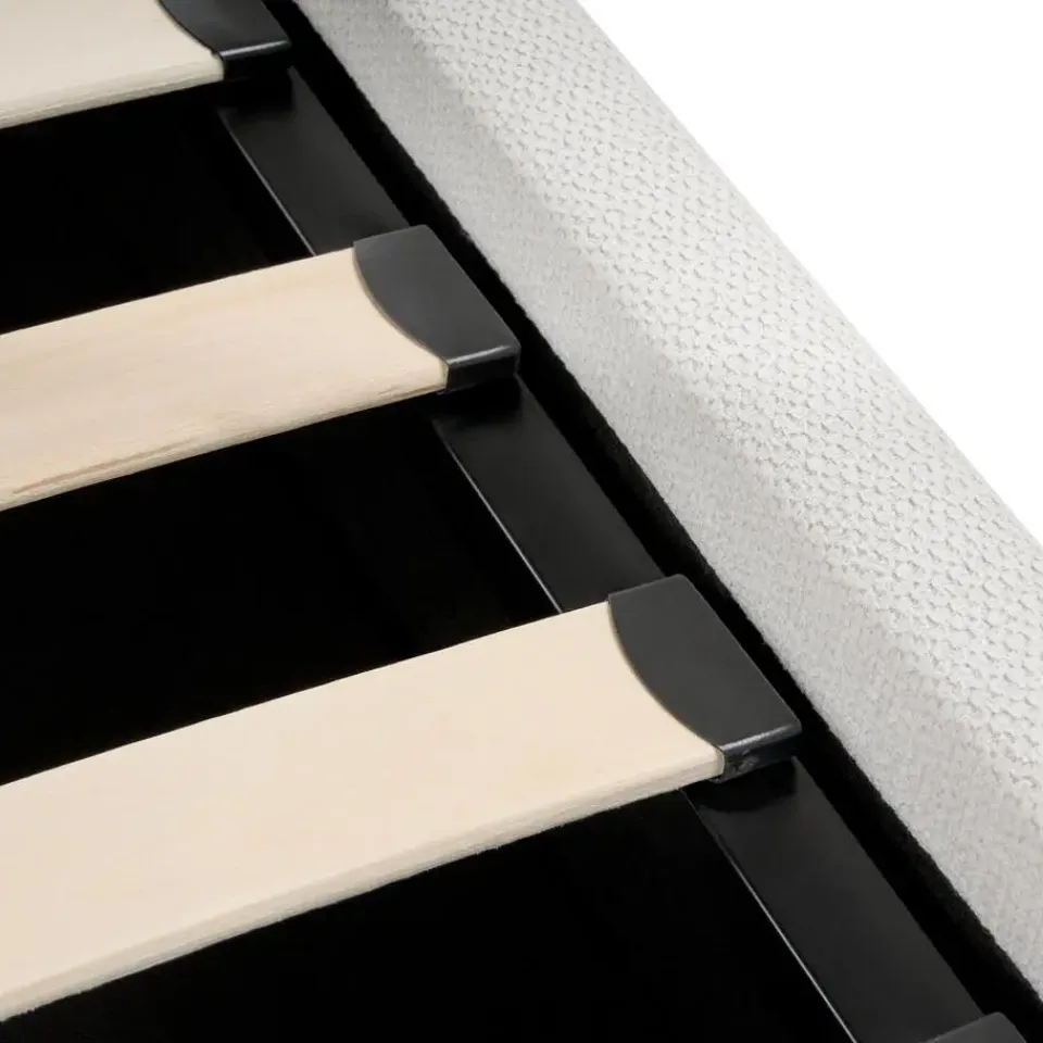 Leen Bakker TARASCON - Tweepersoonsbed - Lichtbeige - 140 x 200 cm - Stof Hot