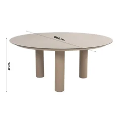 4-Seasons Outdoor Taste Donato low dining tuintafel Ø160 cm. - Latte Hot
